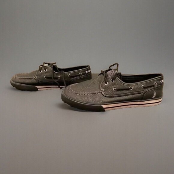 Nautica Spinnaker Black Loafer Shoes Boys Size 5 EXCELLENT CONDITION - Picture 2 of 7